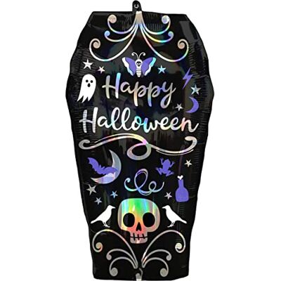 amscan Aluminiumballong halloween kista iriserande 38 x 68 cm flerfärgad amscan Aluminiumballong halloween kista iriserande 38 x 68 cm flerfärgad