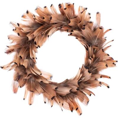 Glorex 6 3821 304 – dekorativ krans av fasanfjädrar, ca Ø 18 cm stor fjäderkrans, lämplig som bords-, vägg- eller dörrdekoration Glorex 6 3821 304 – dekorativ krans av fasanfjädrar, ca Ø 18 cm stor fjäderkrans, lämplig som bords-, vägg- eller dörrdekoration