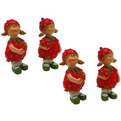Dekohelden24 4 stycken dekorativa figurer, trädgårdsfigurer som jordgubbe, fruktfigurer som jordgubbe, sommarfigurer, jordgubbsfigurer, jordgubbsbarn av keramik i set om 4 i rött, storlek på en figur: L/B/H 2 x 3 Dekohelden24 4 stycken dekorativa figurer, trädgårdsfigurer som jordgubbe, fruktfigurer som jordgubbe, sommarfigurer, jordgubbsfigurer, jordgubbsbarn av keramik i set om 4 i rött, storlek på en figur: L/B/H 2 x 3