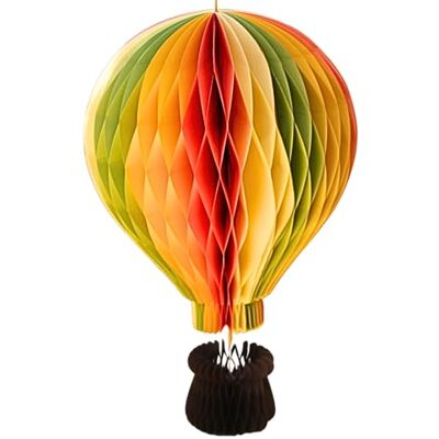 Dekohelden24 XXXL Mega dekorativ ballong, papperballong, hängande varmluftsballong, honeycomb, skyltfönsterdekoration, dekoration för hotellreception, varmluftsballong med korg i färgglad, 1 st, storlek: L/B/H 60 Dekohelden24 XXXL Mega dekorativ ballong, papperballong, hängande varmluftsballong, honeycomb, skyltfönsterdekoration, dekoration för hotellreception, varmluftsballong med korg i färgglad, 1 st, storlek: L/B/H 60