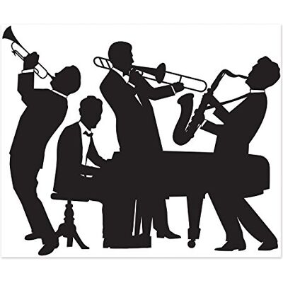 Beistle 52178 20's jazzband Insta-väggmålning, plast, svart/vit Beistle 52178 20's jazzband Insta-väggmålning, plast, svart/vit