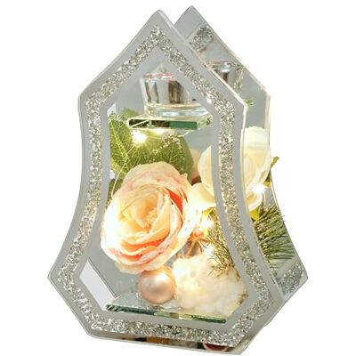 Flair Flower Värmeljushållare av glas med ljus LED-ljus, konstgjord blomma, ros, grangrenar, julkulor, ljushållare, dekorativa föremål, lampa, juldekoration dekoration, jul, glas, present, dekorativt föremål, Flair Flower Värmeljushållare av glas med ljus LED-ljus, konstgjord blomma, ros, grangrenar, julkulor, ljushållare, dekorativa föremål, lampa, juldekoration dekoration, jul, glas, present, dekorativt föremål,