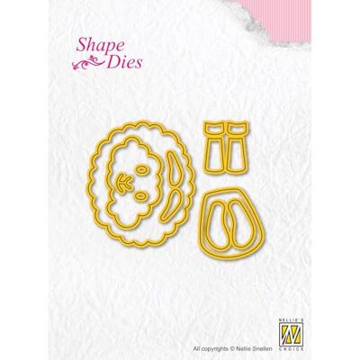 Nellie's Choice Shape Die Stansmall Får 12 Cutting Dies och Skärschabloner till Påsk på 7,4 x 5,6 cm för Korttillverkning, Pyssel, Scrapbooking och Hantverk Lämplig för Stansmaskiner Nellie's Choice Shape Die Stansmall Får 12 Cutting Dies och Skärschabloner till Påsk på 7,4 x 5,6 cm för Korttillverkning, Pyssel, Scrapbooking och Hantverk Lämplig för Stansmaskiner