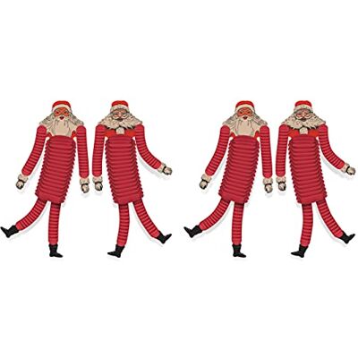 Beistle 20059 Vintage jultomten papper dansare 4 delar julfest dekorationer, 53 cm, röd/off-vit/svart Beistle 20059 Vintage jultomten papper dansare 4 delar julfest dekorationer, 53 cm, röd/off-vit/svart