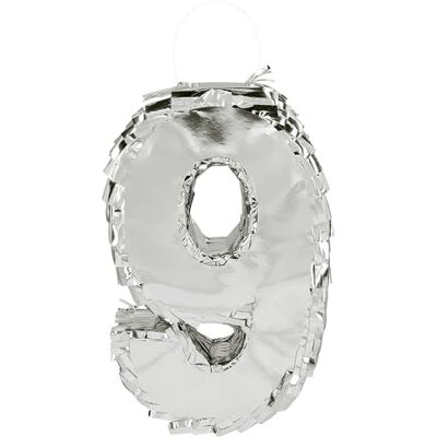 Boland Siffror Pinata, 25 x 16 x 5 cm, glänsande nummer för födelsedag och årsdag, siffra, silver, dekoration, festspel Boland Siffror Pinata, 25 x 16 x 5 cm, glänsande nummer för födelsedag och årsdag, siffra, silver, dekoration, festspel