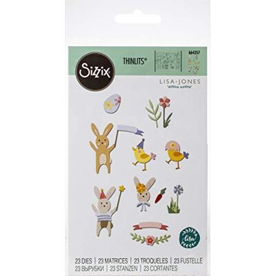 Sizzix Thinlits Die Set 23-pack 664357 påskfirande av Lisa Jones, papper, flerfärgad, en storlek Sizzix Thinlits Die Set 23-pack 664357 påskfirande av Lisa Jones, papper, flerfärgad, en storlek