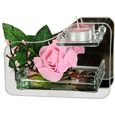 Flair Flower Värmeljushållare av glas med värmeljus, dekorerad med blomma, ros, ljus, ljushållare, bordsdekoration, värmeljusglas, lykta, romantisk dekoration, objekt, bröllopsdekoration Flair Flower Värmeljushållare av glas med värmeljus, dekorerad med blomma, ros, ljus, ljushållare, bordsdekoration, värmeljusglas, lykta, romantisk dekoration, objekt, bröllopsdekoration