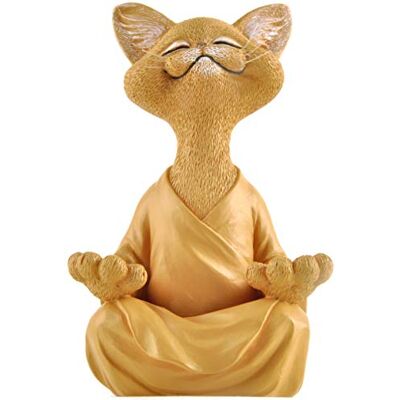 JFSM INC. Nyckfull orange Buddha kattfigur för meditation och yoga samlarobjekt presenter till kattälskare JFSM INC. Nyckfull orange Buddha kattfigur för meditation och yoga samlarobjekt presenter till kattälskare