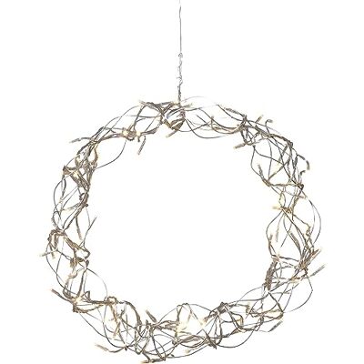 EGLO LED-ljuskrona, fönsterbelysning jul i tråd och plast i silver upplyst julkrans, fönsterdekoration vardagsrum, varmvit, Ø 30 cm, kabel längd 3 m EGLO LED-ljuskrona, fönsterbelysning jul i tråd och plast i silver upplyst julkrans, fönsterdekoration vardagsrum, varmvit, Ø 30 cm, kabel längd 3 m