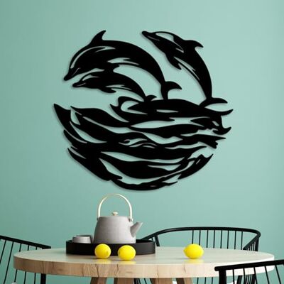 Wallity Snygg svart dekorativ metallväggtillbehör, 49 x 55 cm 100% metall, 1,5 mm tjocklek Perfekt för modern heminredning och konstdisplay Wallity Snygg svart dekorativ metallväggtillbehör, 49 x 55 cm 100% metall, 1,5 mm tjocklek Perfekt för modern heminredning och konstdisplay