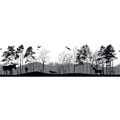 AG Design Waldsilhouette Självhäftande kant, kök, vardagsrum, väggklistermärken, flerfärgad, av 500 x 13,8 cm AWB 8270 AG Design Waldsilhouette Självhäftande kant, kök, vardagsrum, väggklistermärken, flerfärgad, av 500 x 13,8 cm AWB 8270