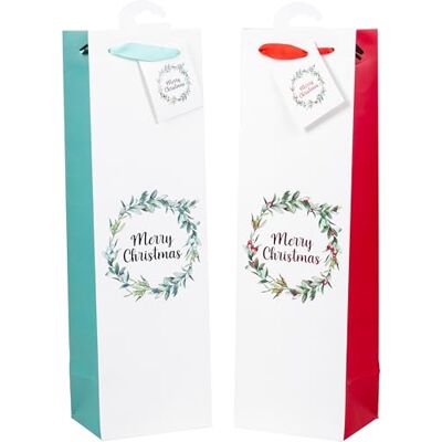 Heku Merry Christmas flaskväskor med Hotfoil-bearbetning, 24 stycken I återvinningspapper, två färger, med vikbara kort I mångsidig storlek för vin och sprit 40 x 10 x 12 cm Heku Merry Christmas flaskväskor med Hotfoil-bearbetning, 24 stycken I återvinningspapper, två färger, med vikbara kort I mångsidig storlek för vin och sprit 40 x 10 x 12 cm