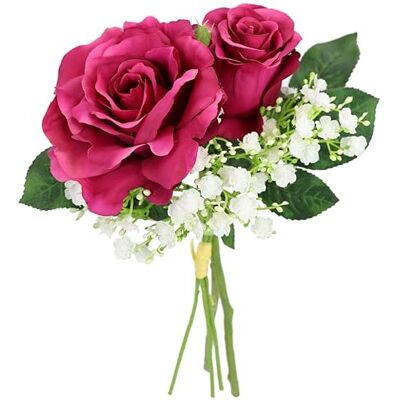 Flair Flower Konstgjorda blommor uppsättning av 3 rosor slöjkål konstgjorda blommor sidenrosor individuell bukett bröllopsdekorationer blomster enda blomma stjälk blomma blomma gren blommor dekorativ gren Flair Flower Konstgjorda blommor uppsättning av 3 rosor slöjkål konstgjorda blommor sidenrosor individuell bukett bröllopsdekorationer blomster enda blomma stjälk blomma blomma gren blommor dekorativ gren