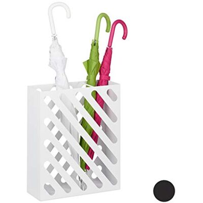 Relaxdays paraplystativ XL, rektangulär hållare för promenadkäpp och paraplyer, stål, bärbar, 48 x 40 x 15 cm, vit Relaxdays paraplystativ XL, rektangulär hållare för promenadkäpp och paraplyer, stål, bärbar, 48 x 40 x 15 cm, vit