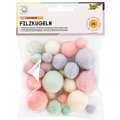 folia Ice Dream Filtbollar, svart merinoull folia Ice Dream Filtbollar, svart merinoull