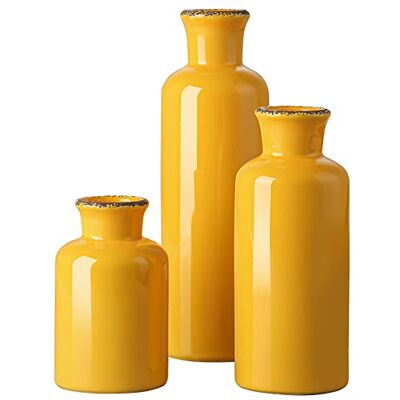 CwlwGO - Keramisk vas set, set med 3 små vaser, modern dekorativ vas, lämplig för hylldekoration, öppen spis, dekor, bokhylla, vardagsrumsbordsdekor, öppen spis och entrédekoration CwlwGO - Keramisk vas set, set med 3 små vaser, modern dekorativ vas, lämplig för hylldekoration, öppen spis, dekor, bokhylla, vardagsrumsbordsdekor, öppen spis och entrédekoration