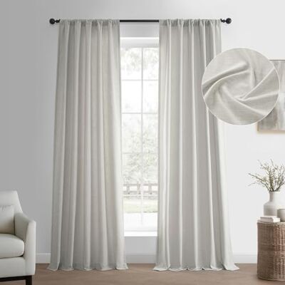 HPD Half Price Drapes HPD Halvprisdraperier, grundläggande fusklinnegardin – 244 cm långt par – 2 paneler – 50 B x 96 L – naturligt linnegardin för vardagsrum, sovrum, matsal, moderna bondgårdsdraperier, ljus sand HPD Half Price Drapes HPD Halvprisdraperier, grundläggande fusklinnegardin – 244 cm långt par – 2 paneler – 50 B x 96 L – naturligt linnegardin för vardagsrum, sovrum, matsal, moderna bondgårdsdraperier, ljus sand