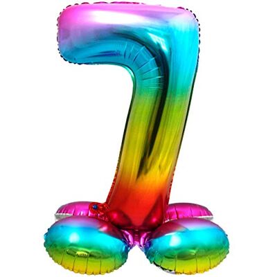 Folat Folieballong med standardnummer 7 Rainbow 72 cm Folat Folieballong med standardnummer 7 Rainbow 72 cm