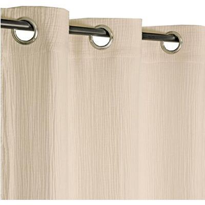 Atout Ciel Dubbel gasväv bomullsgardin med öljetter 130 x 240 cm redo att lägga, beige Atout Ciel Dubbel gasväv bomullsgardin med öljetter 130 x 240 cm redo att lägga, beige