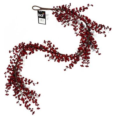 Leaf - 150cm - Red Berry - Floristry - Garland Leaf - 150cm - Red Berry - Floristry - Garland