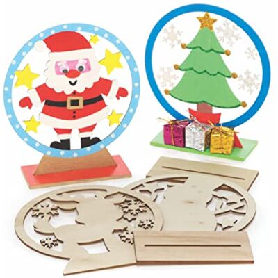 Baker Ross FC112 jul snöglober i trä paket med 5, blandade Baker Ross FC112 jul snöglober i trä paket med 5, blandade