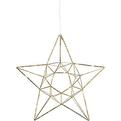 Star 690-73 LED-trådstjärna "Edge", ca 38 cm, metall, guld, 7 x 38 x 38 cm Star 690-73 LED-trådstjärna "Edge", ca 38 cm, metall, guld, 7 x 38 x 38 cm
