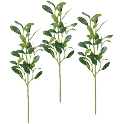 Flair Flower Konstgjord mistelgren med vita bär, frostade set om 3 st, 55 cm, dekorativ gren, bärgrenar, blomma, blomblomblomblomblomster, konstgjord gren, blomblomblom, dekoration, dekoration för krans, krans, Flair Flower Konstgjord mistelgren med vita bär, frostade set om 3 st, 55 cm, dekorativ gren, bärgrenar, blomma, blomblomblomblomblomster, konstgjord gren, blomblomblom, dekoration, dekoration för krans, krans,