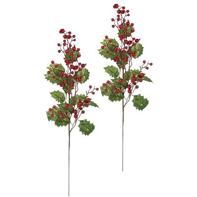 Flair Flower Konstgjord ilexgren med bär, set om 2, 64 cm, bärgren, dekoration, gren, dekorativ gren, stor AST blommor, konstgjorda grenar för adventskannor, kransar, golvvas, juldekoration, blomster, konstgjord Flair Flower Konstgjord ilexgren med bär, set om 2, 64 cm, bärgren, dekoration, gren, dekorativ gren, stor AST blommor, konstgjorda grenar för adventskannor, kransar, golvvas, juldekoration, blomster, konstgjord