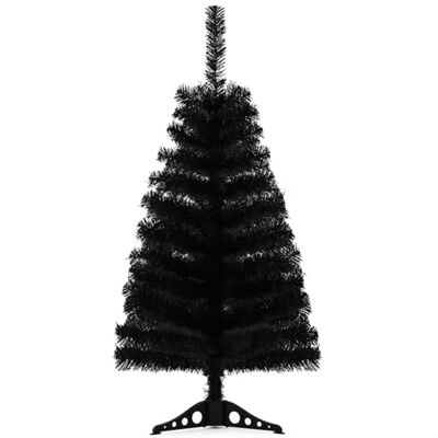 FUSHENMU 3 fot svart konstgjord julgran, bordsskiva julgran med PVC-stativ bas för jul halloween hem kontor högtid dekoration FUSHENMU 3 fot svart konstgjord julgran, bordsskiva julgran med PVC-stativ bas för jul halloween hem kontor högtid dekoration
