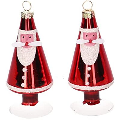 Vacchetti Giuseppe Förpackning 4 dekorationer jultomten för glas träd med krok Vacchetti Giuseppe Förpackning 4 dekorationer jultomten för glas träd med krok