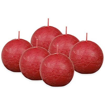 bolsius Rustic Ball Candle red Diameter 7.6 cm Pack of 6 unscented bolsius Rustic Ball Candle red Diameter 7.6 cm Pack of 6 unscented