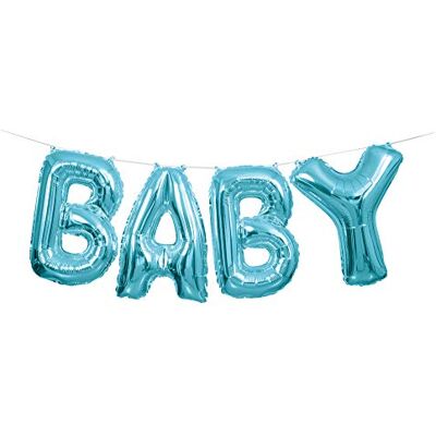 Unique Party 53686 14 tum blå folieballong söt baby brev banderoll kit dusch, en storlek Unique Party 53686 14 tum blå folieballong söt baby brev banderoll kit dusch, en storlek