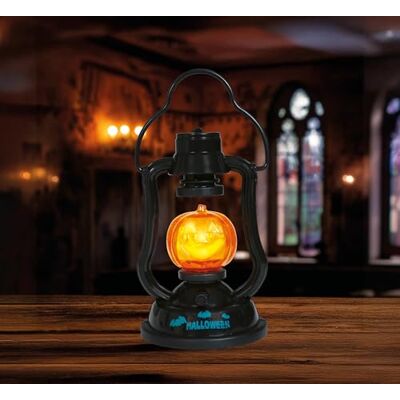 FIESTAS GUIRCA Pumpa lykta med ljus och ljud (15 cm) Halloween-dekoration för fester och fester idealisk belysning för läskiga miljöer orange och svart FIESTAS GUIRCA Pumpa lykta med ljus och ljud (15 cm) Halloween-dekoration för fester och fester idealisk belysning för läskiga miljöer orange och svart