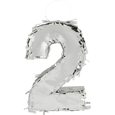 Boland Siffror Pinata, 25 x 16 x 5 cm, glänsande nummer för födelsedag och årsdag, siffra, silver, dekoration, festspel Boland Siffror Pinata, 25 x 16 x 5 cm, glänsande nummer för födelsedag och årsdag, siffra, silver, dekoration, festspel
