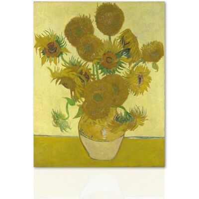 Declea Konstverk Vincent Van Gogh vas med femton solrosor signatur hyllning canvas reproduktion konst träram handgjord redo att hänga heminredning vägg Declea Konstverk Vincent Van Gogh vas med femton solrosor signatur hyllning canvas reproduktion konst träram handgjord redo att hänga heminredning vägg