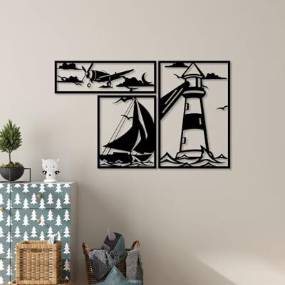 Wallity Snyggt svart dekorativt metallväggtillbehörsset (3 stycken) 1,5 mm tjock storlekar: 18 x 57 cm, 41 x 33 cm, 60 x 40 cm Perfekt för modern heminredning Wallity Snyggt svart dekorativt metallväggtillbehörsset (3 stycken) 1,5 mm tjock storlekar: 18 x 57 cm, 41 x 33 cm, 60 x 40 cm Perfekt för modern heminredning