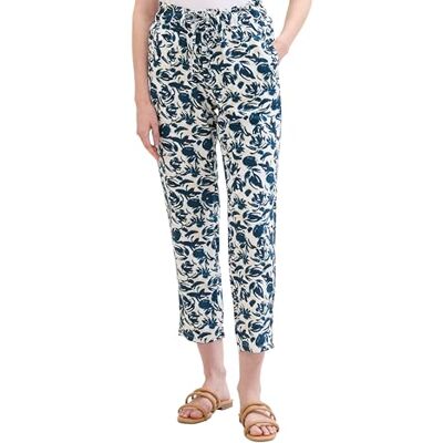 TOM TAILOR Dambyxor med lös passform, 35286 – blå abstrakt blommig design, 34W x 28L TOM TAILOR Dambyxor med lös passform, 35286 – blå abstrakt blommig design, 34W x 28L