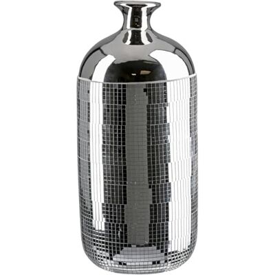 GILDE Kragvas disco av keramik – silverfärgad – höjd 36 cm x Ø 16 cm – dekorativ vas GILDE Kragvas disco av keramik – silverfärgad – höjd 36 cm x Ø 16 cm – dekorativ vas