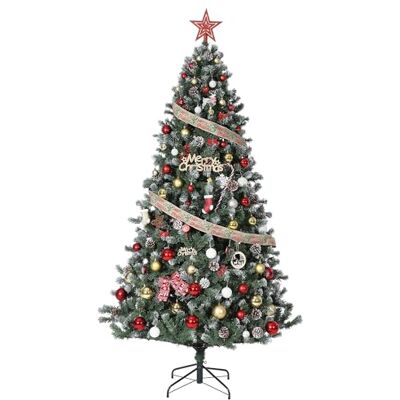 GarveeHome Konstgjord julgran med snöeffekt och LED-belysning, 270 cm, julgran med varma vita lampor, verklighetstrogna grankottar, lätt att installera, för vardagsrum och festlig dekoration GarveeHome Konstgjord julgran med snöeffekt och LED-belysning, 270 cm, julgran med varma vita lampor, verklighetstrogna grankottar, lätt att installera, för vardagsrum och festlig dekoration