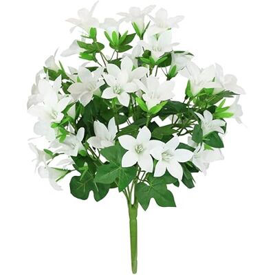 Flair Flower konstgjord bukett klockblommor mini liljor buketter silkesblommor konstgjorda blommor dekorativa blommor bukett bukett bukett blombukett bröllop hus bordsdekoration, vit Flair Flower konstgjord bukett klockblommor mini liljor buketter silkesblommor konstgjorda blommor dekorativa blommor bukett bukett bukett blombukett bröllop hus bordsdekoration, vit