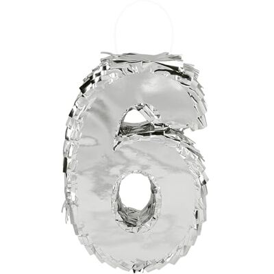 Boland Siffror Pinata, 25 x 16 x 5 cm, glänsande nummer för födelsedag och årsdag, siffra, silver, dekoration, festspel Boland Siffror Pinata, 25 x 16 x 5 cm, glänsande nummer för födelsedag och årsdag, siffra, silver, dekoration, festspel