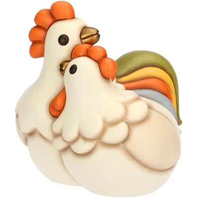 THUN Par Rooster Jack och Esther Hen, Keramik, Vårträdgård Kollektion, 20,2 x 20,4 x 19,7 cm THUN Par Rooster Jack och Esther Hen, Keramik, Vårträdgård Kollektion, 20,2 x 20,4 x 19,7 cm