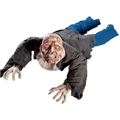 SHX Halloweendekoration, zombie 1,40 m – krypande läskig figur med armrörelse, röda LED-ögon ljud – batteridriven halloweenfigur HD2403 – dekoration för fest, entré, hall och skyltfönster SHX Halloweendekoration, zombie 1,40 m – krypande läskig figur med armrörelse, röda LED-ögon ljud – batteridriven halloweenfigur HD2403 – dekoration för fest, entré, hall och skyltfönster