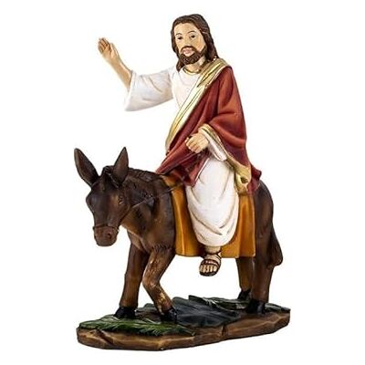 DRW Jesus figur i bård handmålad harts 15 cm DRW Jesus figur i bård handmålad harts 15 cm