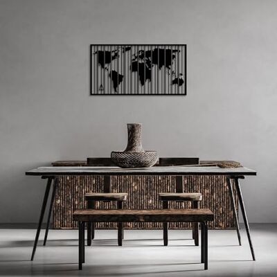 Wallity Snygg svart dekorativ metallväggtillbehör, 37 x 70 cm 100% metall, 1,5 mm tjocklek perfekt för modern heminredning och unik väggkonst Wallity Snygg svart dekorativ metallväggtillbehör, 37 x 70 cm 100% metall, 1,5 mm tjocklek perfekt för modern heminredning och unik väggkonst