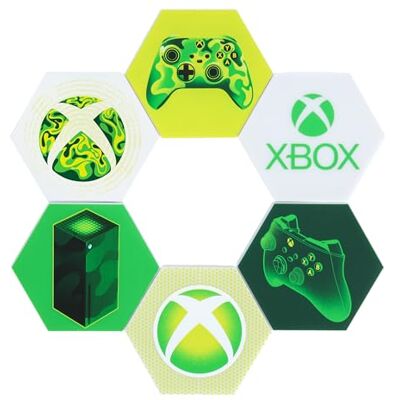 Paladone Hexagon LED-lampor, Xbox – fristående eller för väggmontering, justerbar dekoration för spelrummet med fjärrstyrt ljusbyte och musikreaktiva lägen Paladone Hexagon LED-lampor, Xbox – fristående eller för väggmontering, justerbar dekoration för spelrummet med fjärrstyrt ljusbyte och musikreaktiva lägen