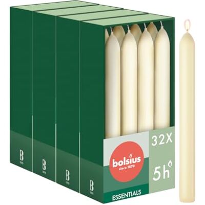bolsius Essentials – släta spetsljus – elfenben – 17 cm – 32 stycken – dekorativa ljus – utan palmolja bolsius Essentials – släta spetsljus – elfenben – 17 cm – 32 stycken – dekorativa ljus – utan palmolja