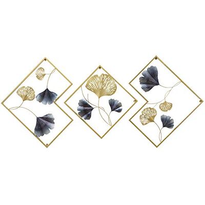 MKUN Iron Wall Sculptures – Set med 3 metallrund väggdekor med Ginko Biloba Art Great for Home Hotel Decoration (Gold &Gy) MKUN Iron Wall Sculptures – Set med 3 metallrund väggdekor med Ginko Biloba Art Great for Home Hotel Decoration (Gold &Gy)