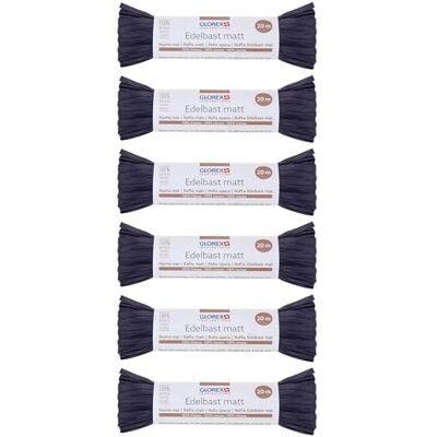 Glorex 6 9400 508K – Raffia ädelbast, 6 buntar per 20 m matt bast, mörkblå – för pyssel, för dekoration eller för arrangemang, buketter och andra blomarbeten Glorex 6 9400 508K – Raffia ädelbast, 6 buntar per 20 m matt bast, mörkblå – för pyssel, för dekoration eller för arrangemang, buketter och andra blomarbeten