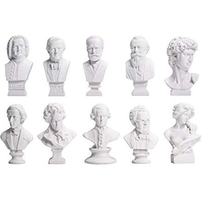Waldosia zamonji 10 st mini klassisk kompositör musiker harts byst statyer skulptur dockhus tillbehör skrivbordsdekoration Waldosia zamonji 10 st mini klassisk kompositör musiker harts byst statyer skulptur dockhus tillbehör skrivbordsdekoration